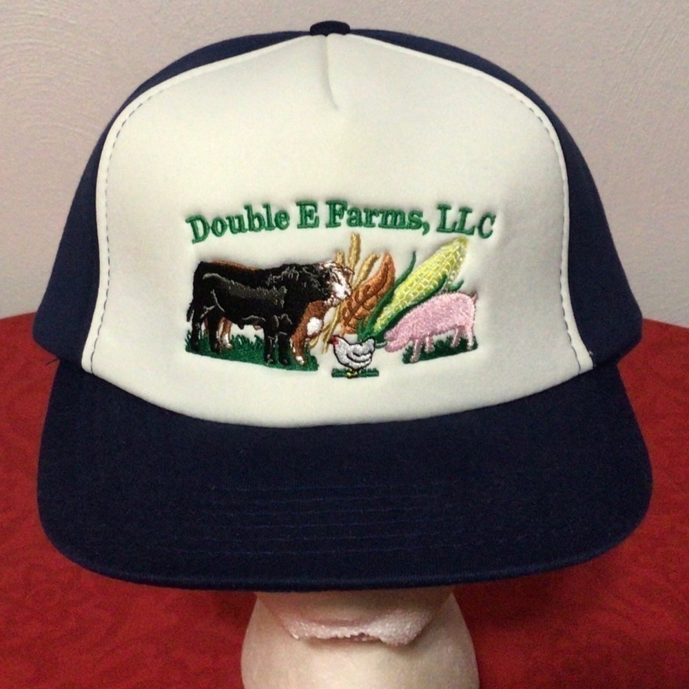Vintage Double E Farms Snapback Trucker Hat Cap